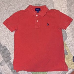 Size 6 three- button polo in burnt red